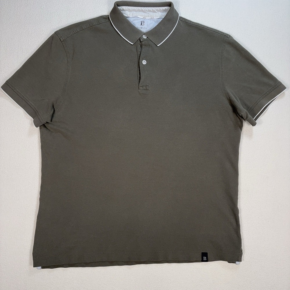 Boggi Milano‎ Polo Shirt Men's L Green 100% Cotton *Rip BF22C013704